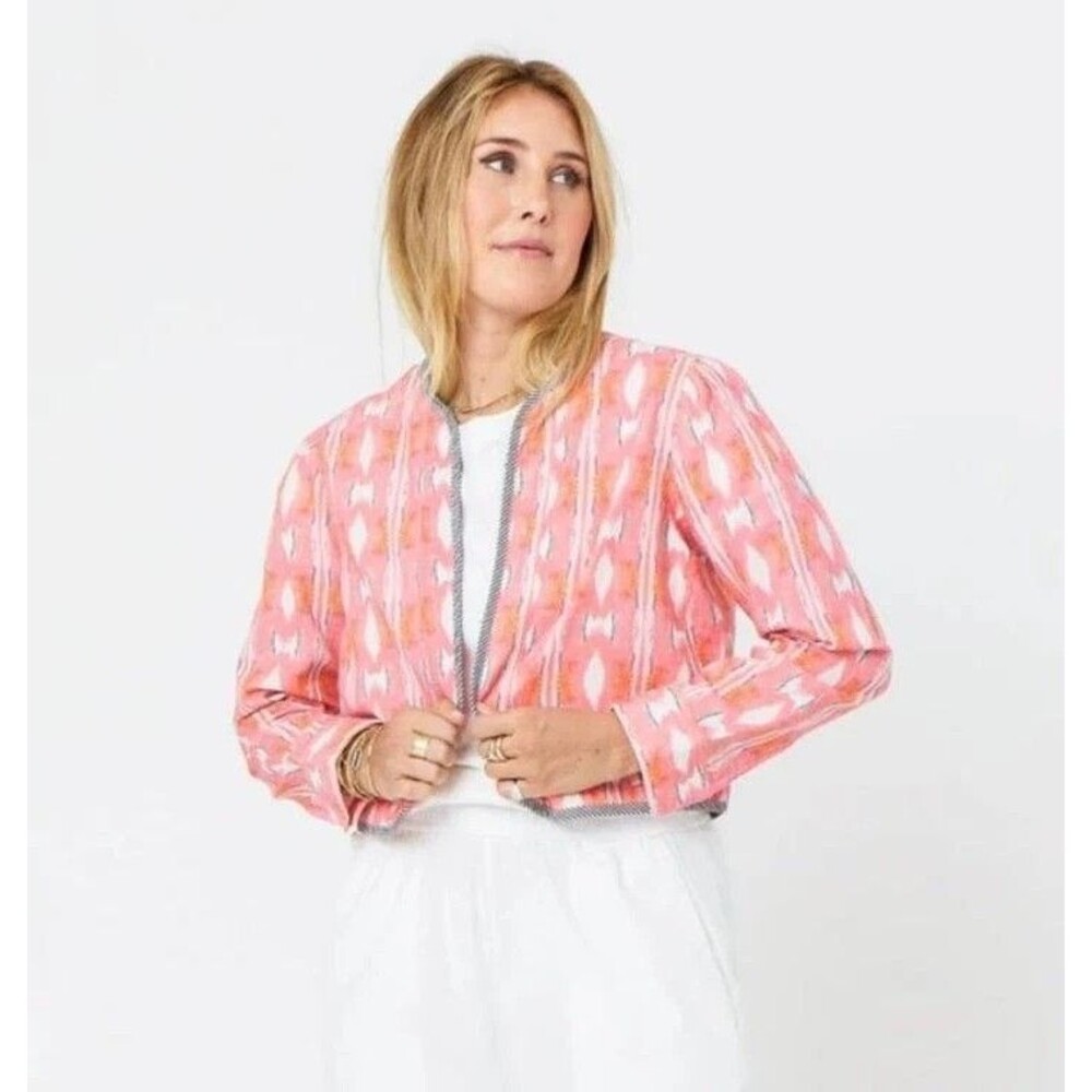 Kerri Rosenthal Morgan Ikat Beau-Lero in Multi Jacket Top Ikat Cotton L 281168